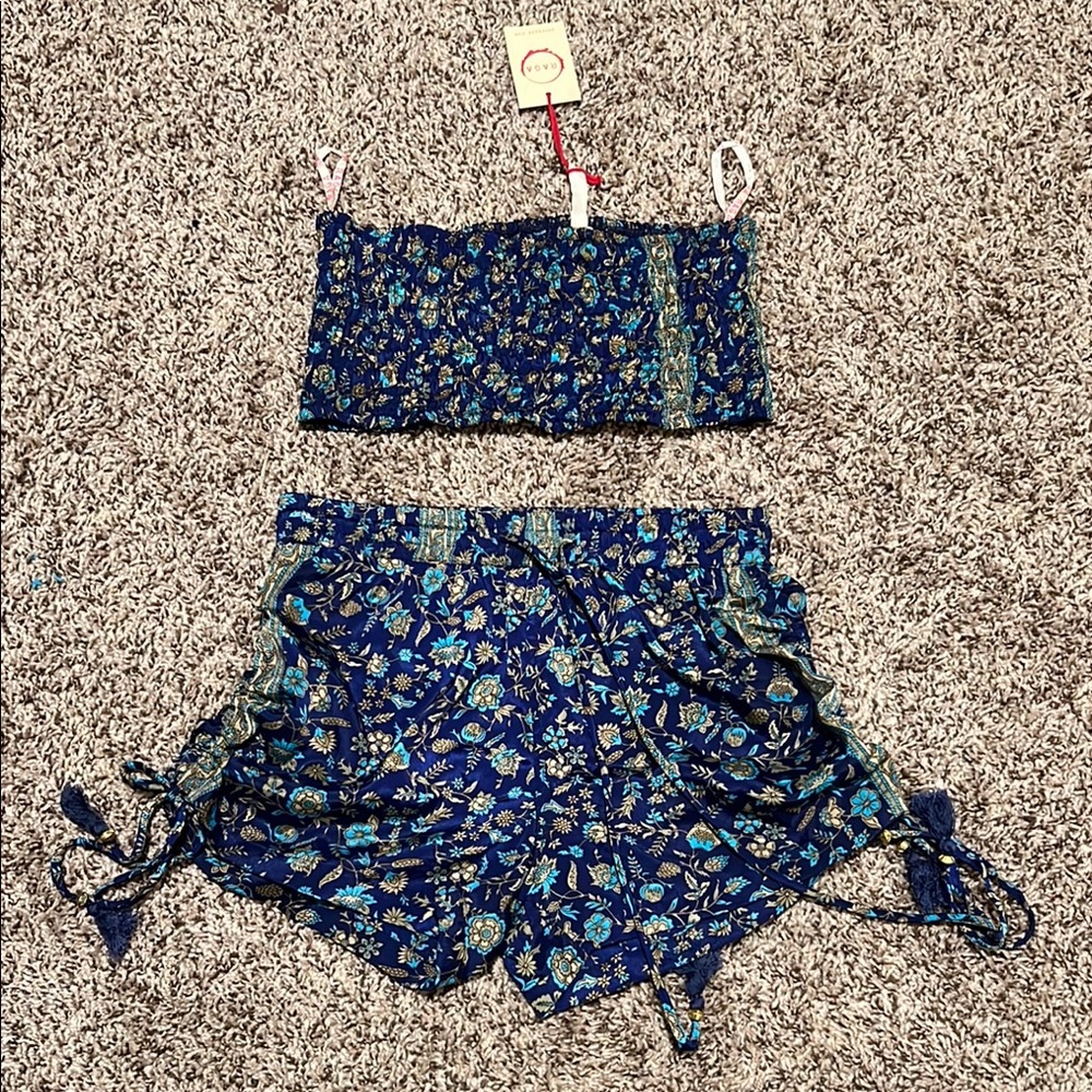 Floral Blue Two-Piece Set